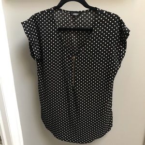 Express lightweight polka dot top